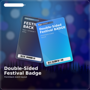 Double-sided festival badge product image